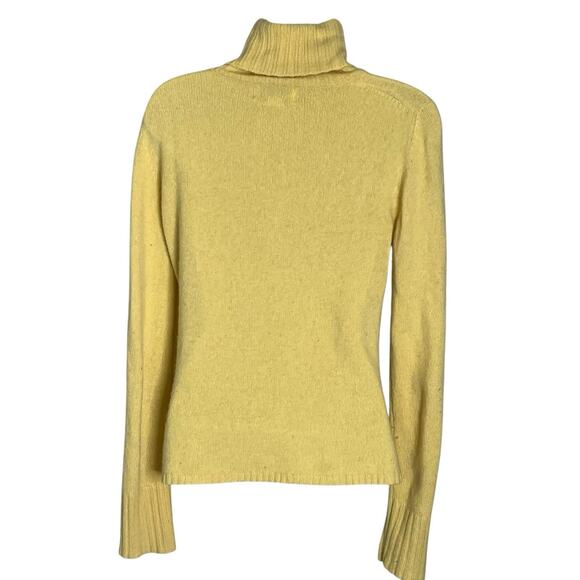 Vintage Bloomingdale's Sutton Studio Sweater M 100% Cashmere Turtleneck Yellow - Picture 7 of 9